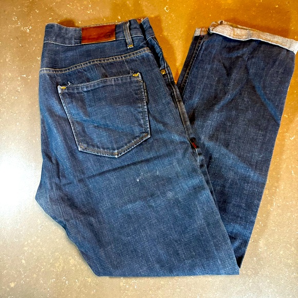 Kasil workshop Davison straight leg modern vintage blue denim jeans 33 x 34